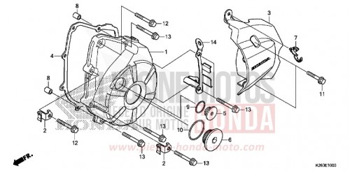 KURBELGEHAEUSEDECKEL, L. MSX125D de 2013